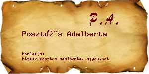 Posztós Adalberta névjegykártya